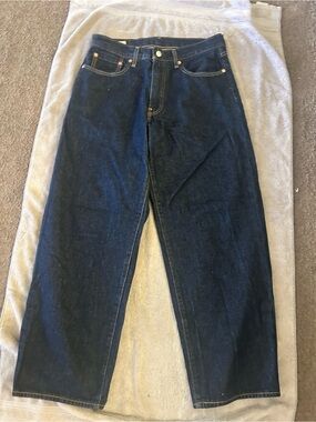 Classic Dark Blue Straight-Leg Jeans for Men